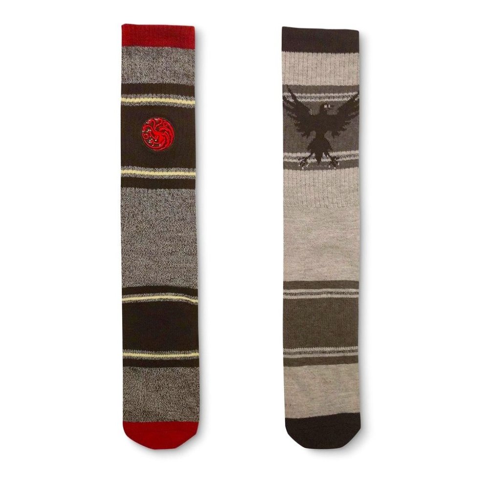 Mens Game of Thrones Crew Socks Targaryen 2pk Athletic GOT New
